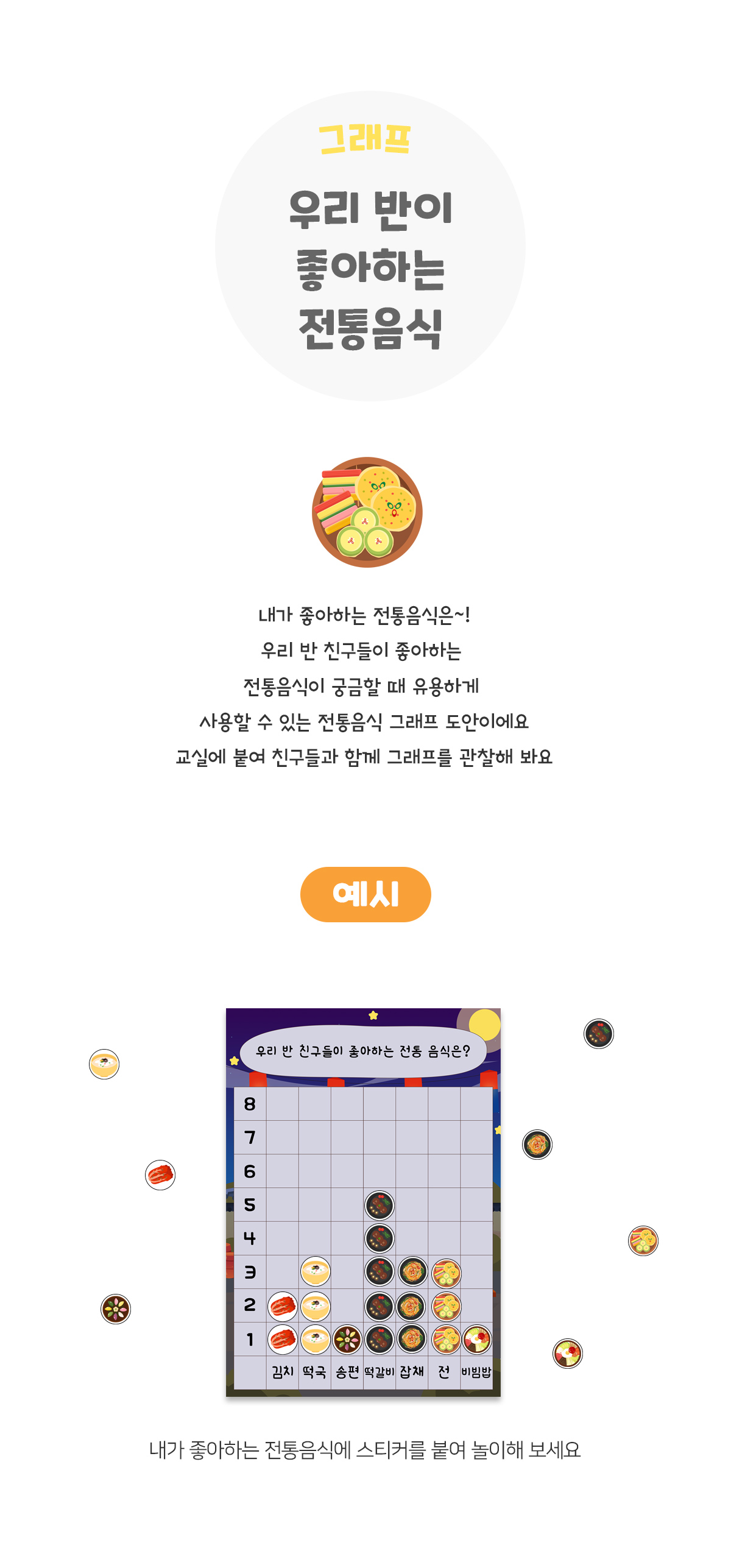 우리반이좋아하는전통음식그래프