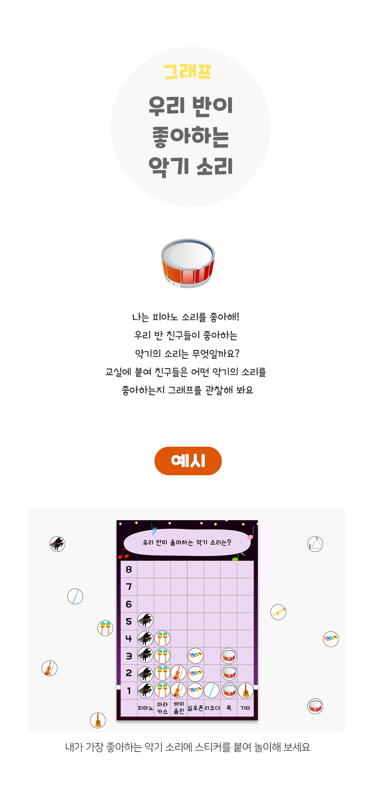 우리반이좋아하는악기소리그래프