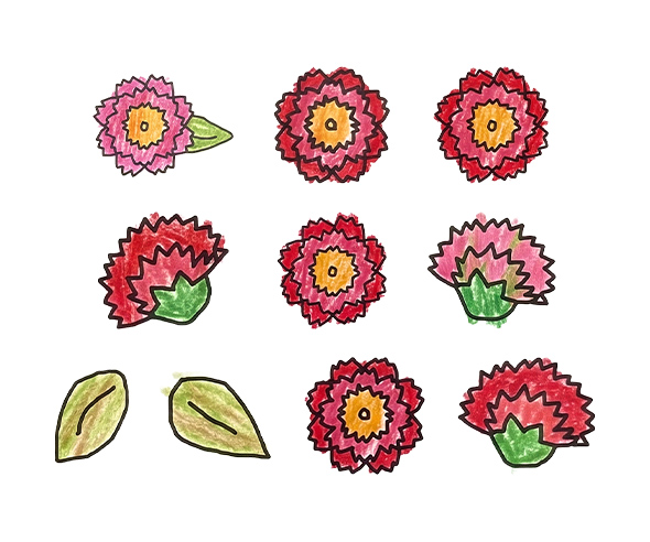 아이가 그린 카네이션 그림