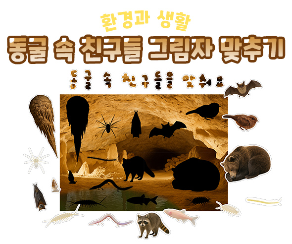 동굴 속 친구들 그림자 맞추기