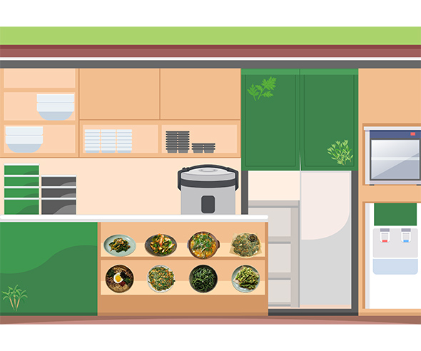 봄나물 음식점 배경