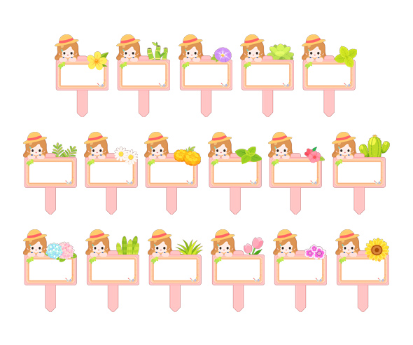 꽃 푯말 화분 이름표