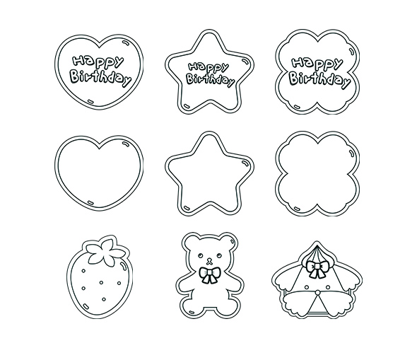 케이크 장식 색칠 모음