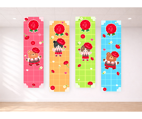 어버이날 카네이션 천장 배너 (문구없음)