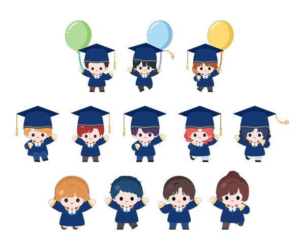 졸업, 수료하는 아이
