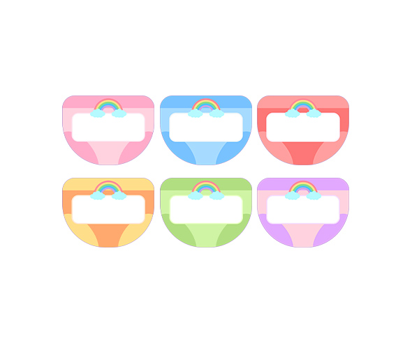 기저귀 이름표 (무지개)