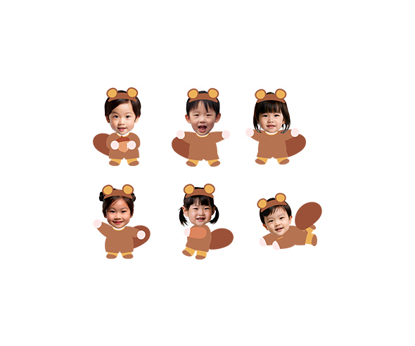 다람쥐 옷 입은 아이 합성이미지 