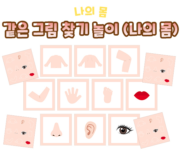 같은 그림 찾기 놀이 (나의 몸)