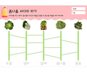 봄나물 사다리 타기
