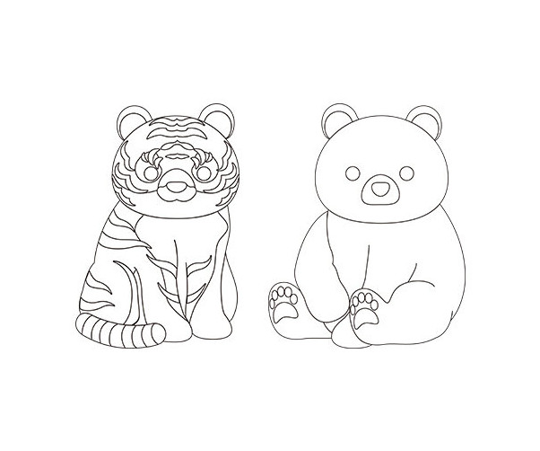 호랑이, 곰 색칠 모음