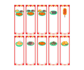 분식 포장마차 개별 메뉴판 (문구없음)