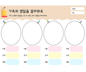 가족의 생일을 알아봐요