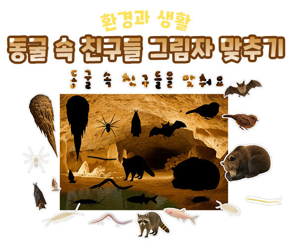 동굴 속 친구들 그림자 맞추기