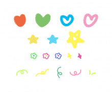 크레용 꾸미기 스티커