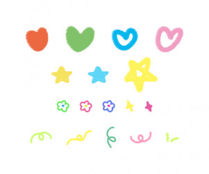 크레용 꾸미기 스티커