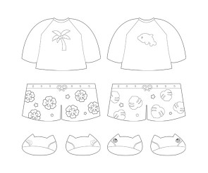수영복, 아쿠아슈즈 색칠 모음
