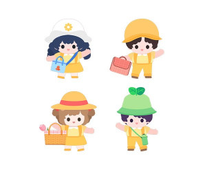 봄 소풍 가는 아이