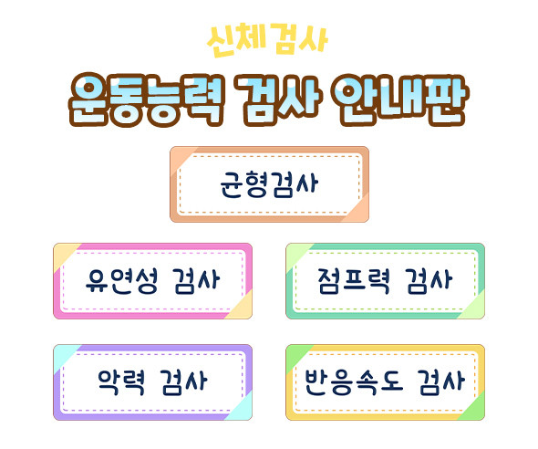 운동능력 검사 안내판