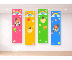 어린이날 무지개 천장 배너 (문구없음)