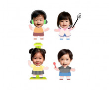 신체검사하는 아이 합성이미지