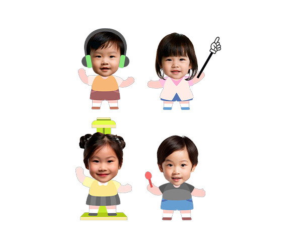 신체검사하는 아이 합성이미지
