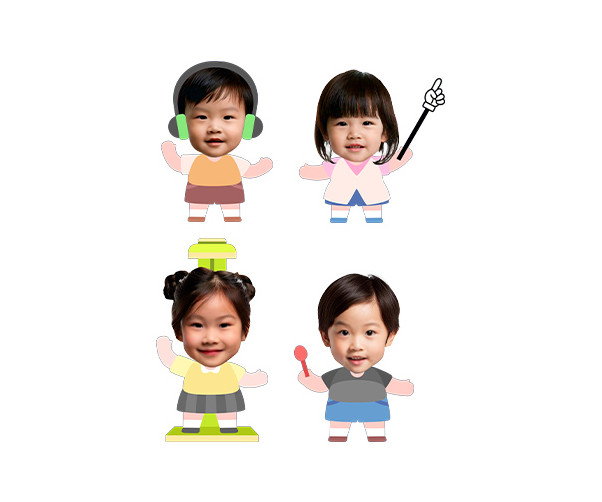 신체검사하는 아이 합성이미지