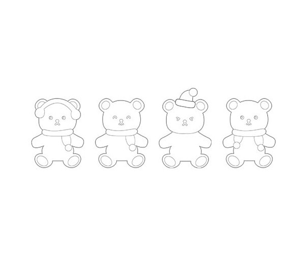 겨울 곰돌이 색칠 모음