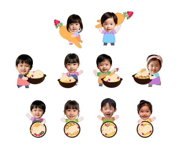 복날 아이 합성이미지