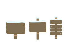 나무 팻말 (눈 쌓인)