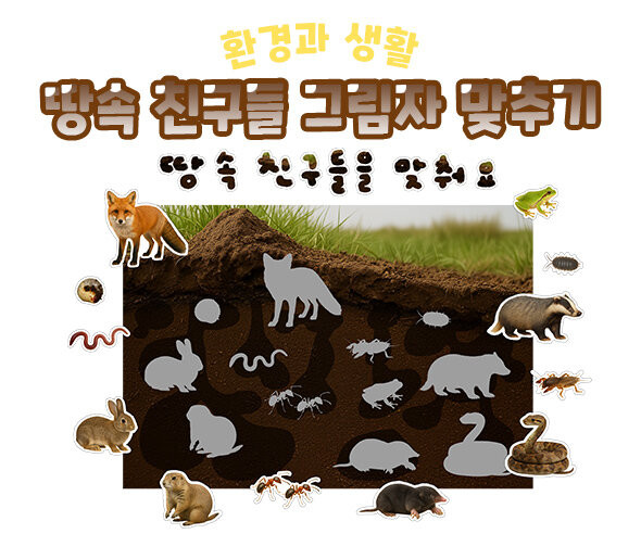 땅속 친구들 그림자 맞추기