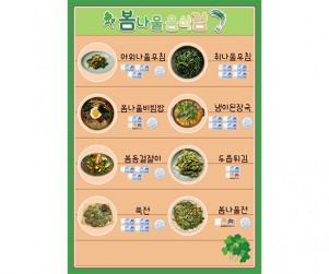 봄나물 음식점 메뉴판 (지폐)