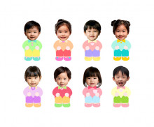 앉아있는 아이 합성이미지