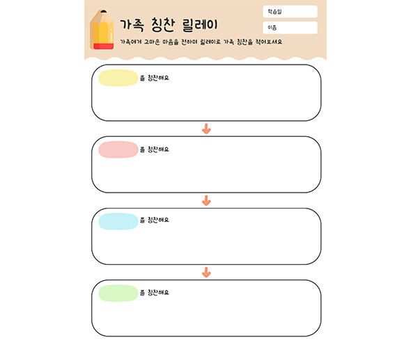 가족 칭찬 릴레이