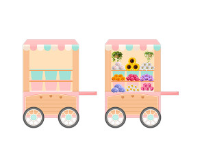 꽃 수레 선반