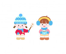 겨울 캠핑하는 아이