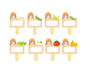 채소 푯말 화분 이름표