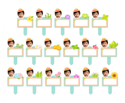 꽃 푯말 화분 합성 이름표 