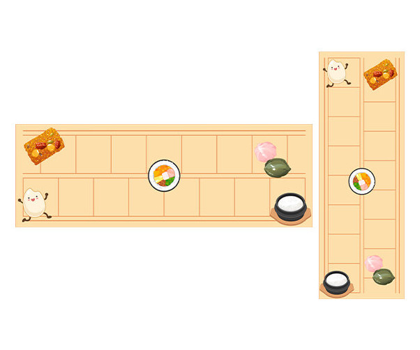 쌀로 만든 맛있는 음식 원고지 레터링 (문구없음)