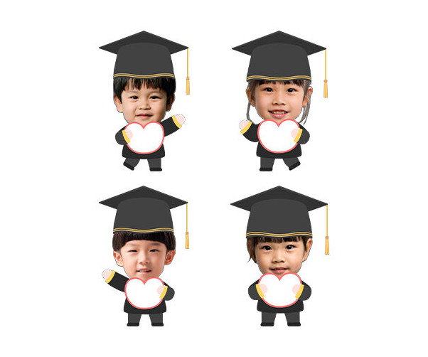 졸업, 수료 피켓 든 아이 합성이미지