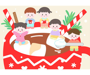 겨울 코코아 배경 