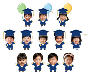 졸업, 수료하는 아이 합성이미지