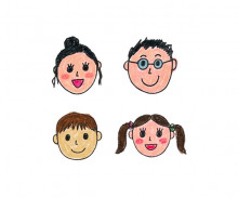 아이가 그린 가족 얼굴 그림