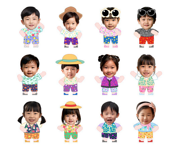 시골 옷 입은 아이 합성이미지