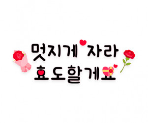 멋지게 자라 효도할게요 레터링