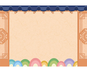 전통 기와와 창호 배경