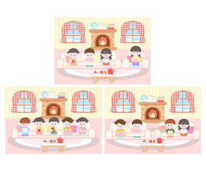 겨울 포근한 집 배경