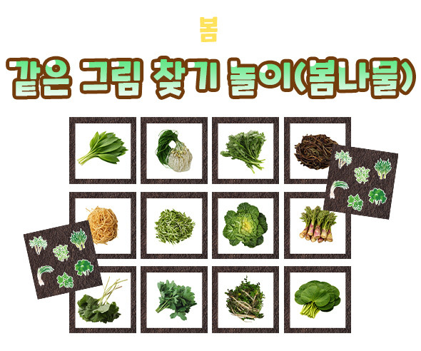 같은 그림 찾기 놀이 (봄나물)