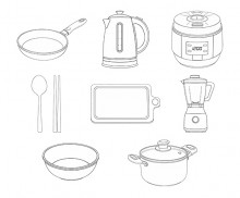 주방도구 색칠 모음