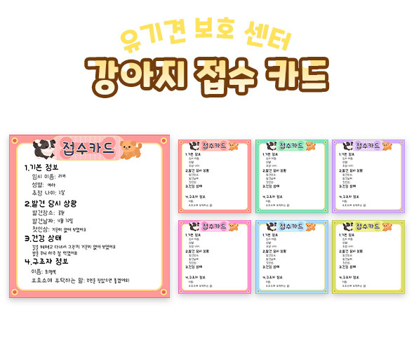 강아지 접수 카드