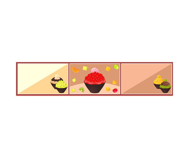 빙수 가게 상단 메뉴판(문구없음)
